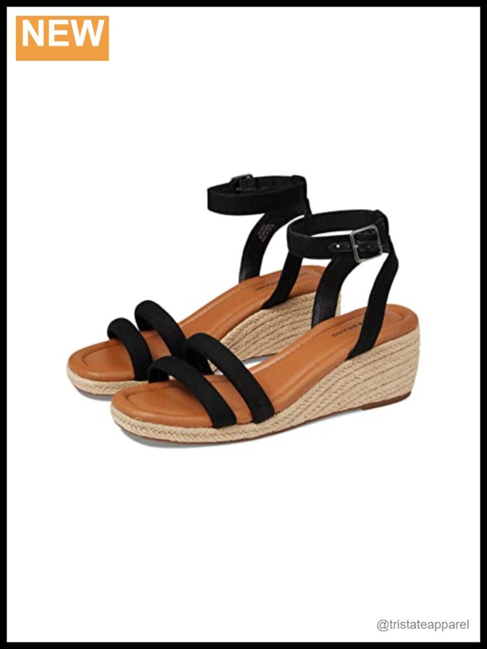 Textile Wedge Sandal with Buckle Closure - Casual Walking Open Toe Ankle Strap